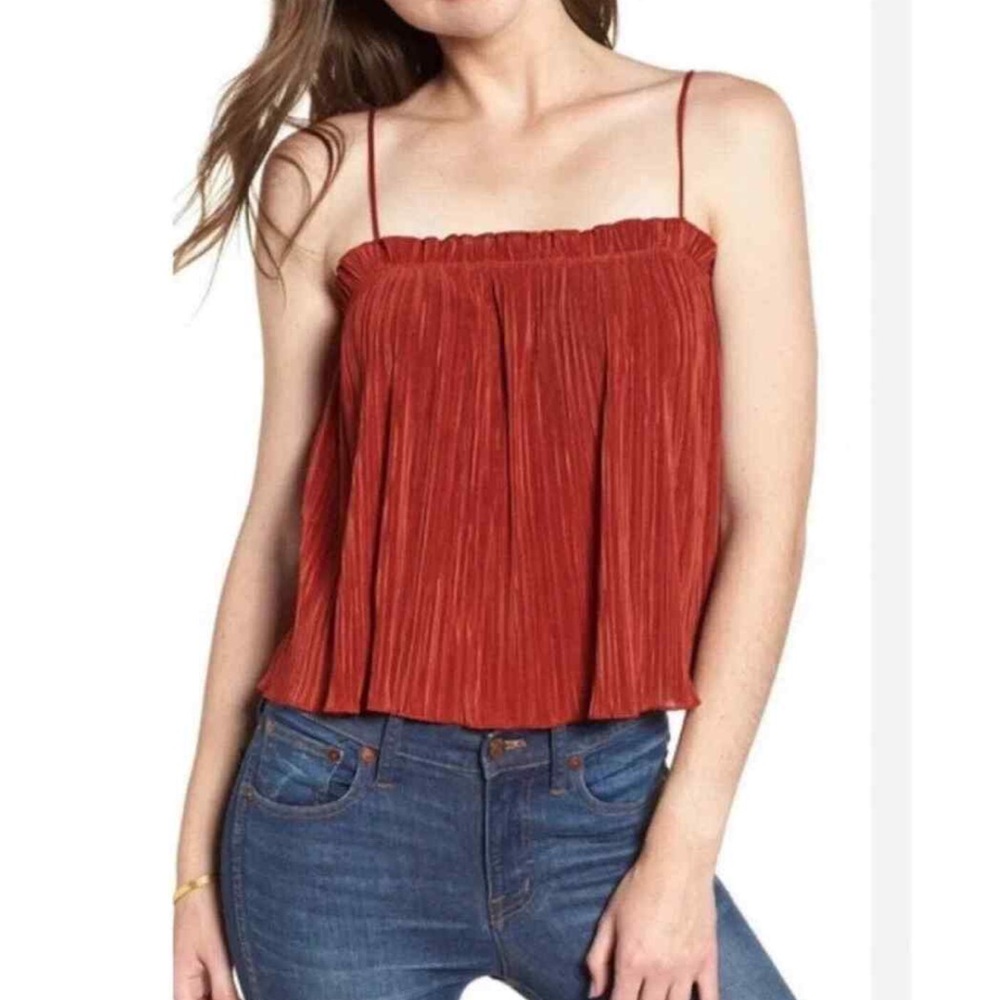 Madewell Nicole Pleated lace Tank Top Sz Large